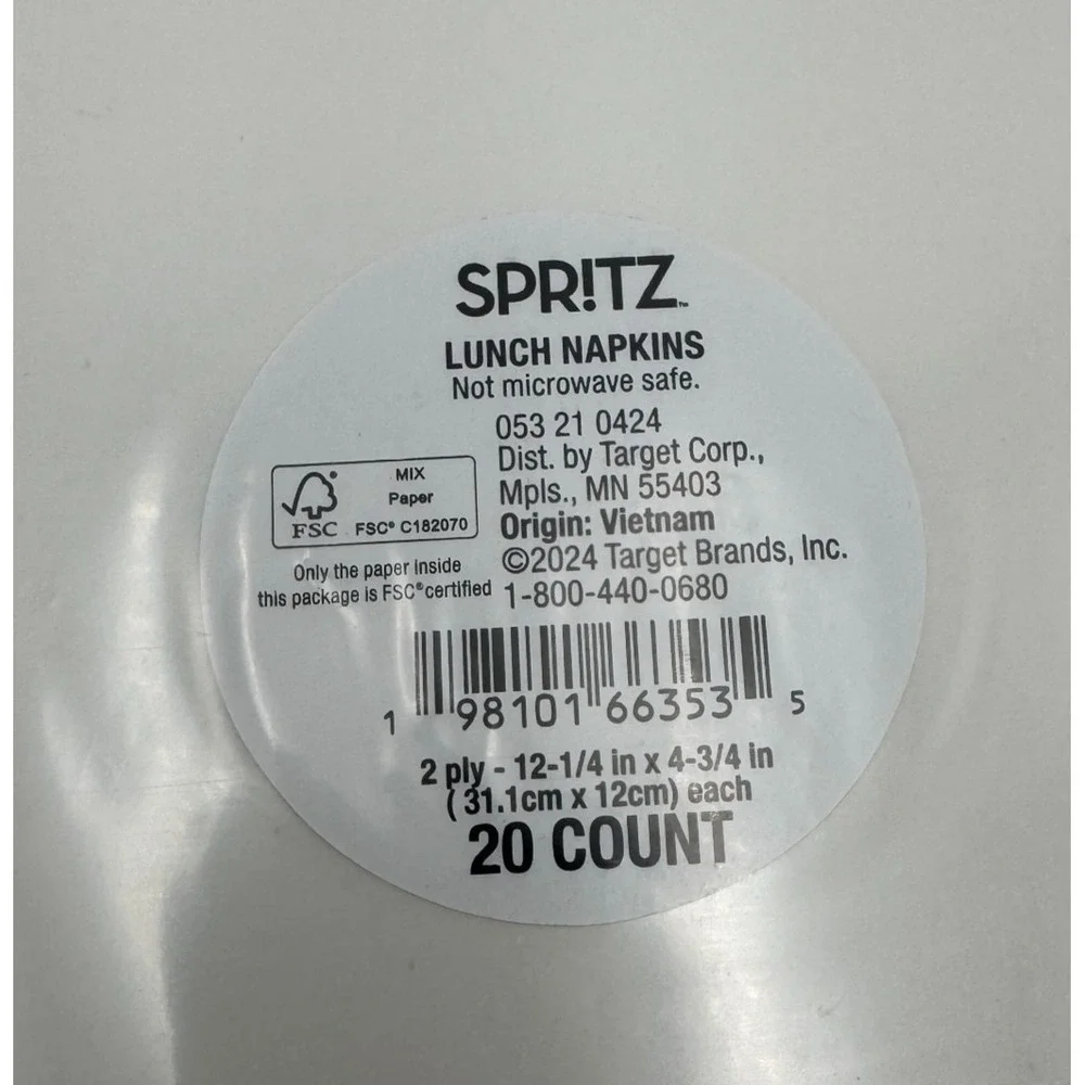 NIB Spritz Gingerbread Man Christmas Lunch Napkins 40ct Holiday‎ Party 2 Pack